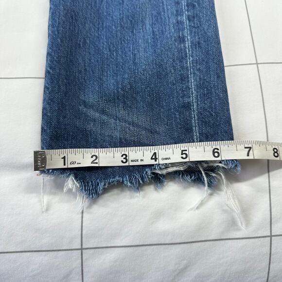 Madewell Jeans Womens 25 Blue Perfect Summer Destructed Edition Cotton Raw Hem - Picture 13 of 13